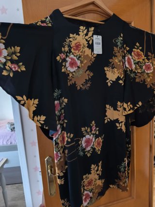 Vestido Fiesta Vila Negro Estampado