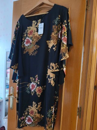 Vestido Fiesta Vila Negro Estampado