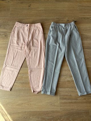 Pack 2 pantalones mujer grises y rosas