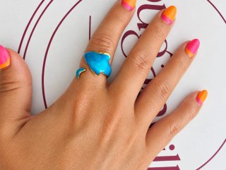 Anillo de Tiburón Turquesa Ajustable
