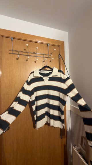 Jersey Zara Beige y Rayas Verdes