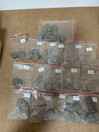Lote de monedas de 5 pesetas de Franco