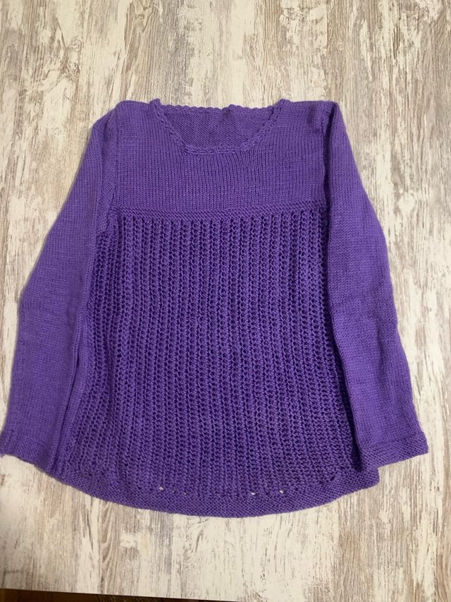 Cárdigan Morado de Punto Lana Talla S