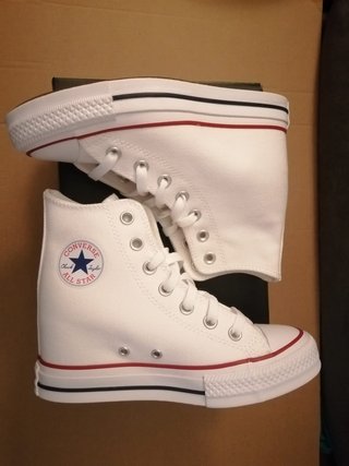 Converse Chuck Taylor Wedge Platform Blancas 36