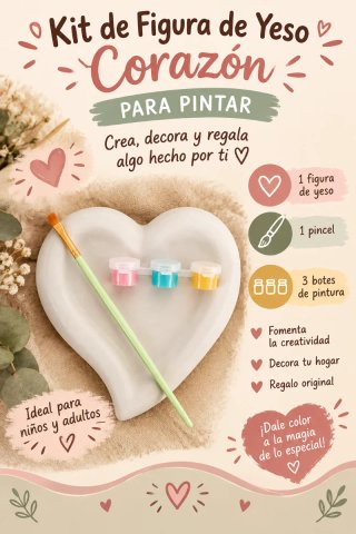 Kit Yeso Corazón para Pintar