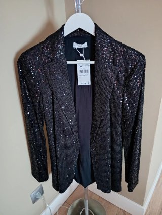 Chaqueta americana lentejuelas Negro