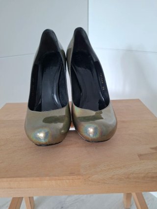 Zapatos de tacón Alexander McQueen verdes/platead