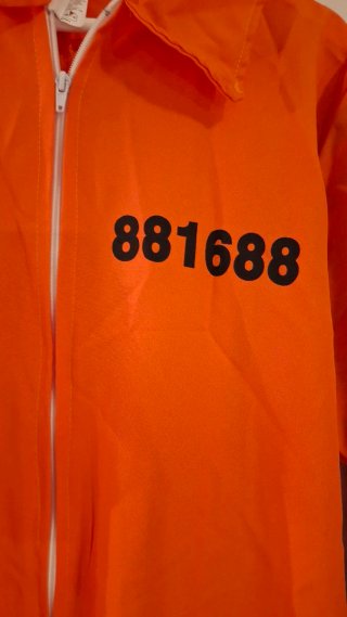 Disfraz Preso Convicto Naranja Talla M