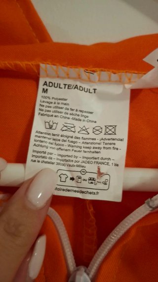 Disfraz Preso Convicto Naranja Talla M
