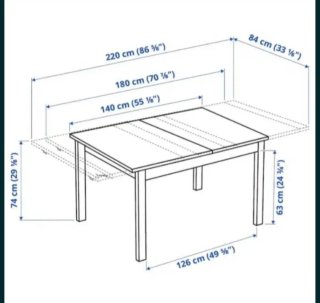 Mesa comedor madera Ikea extensible con 6 sillas