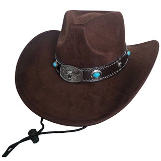 Sombrero Cowboy Poliéster Marrón con Hebilla M/L