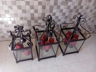 3 Lámparas de Techo Estilo Farol
