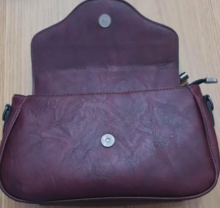 Bolso Piel Coral Bird Burdeos Nuevo