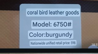 Bolso Piel Coral Bird Burdeos Nuevo