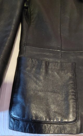 Chaqueta de Piel Negra Talla L