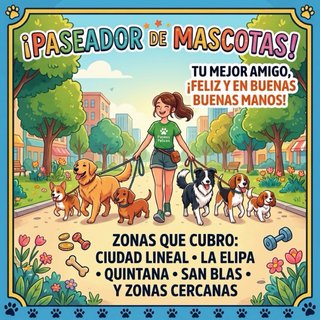 Paseadora de Mascotas / Perros Ciudad Lineal