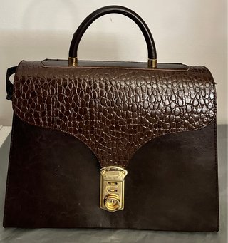 Bolso Vintage Marrón Efecto Cocodrilo