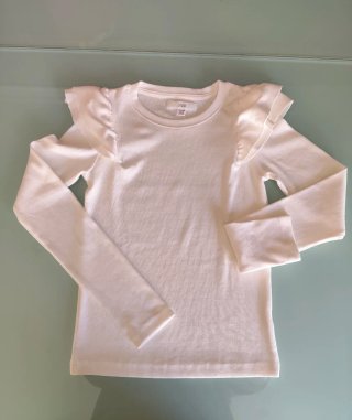 Jersey - Camiseta Zara niña blanco volantes