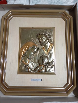 Quadro Sacra Famiglia argento 825