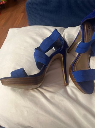 Sandalias de tacón de Blanco, azul talla 39