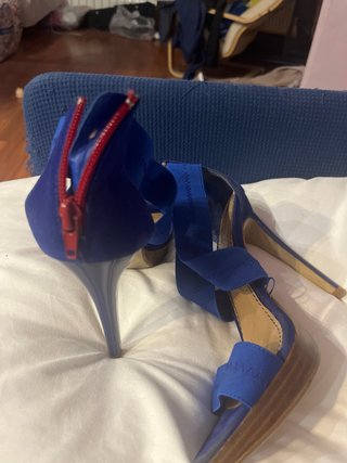 Sandalias de tacón de Blanco, azul talla 39