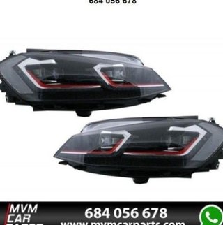 Faros delanteros Red edition Led para VW Golf 7.5