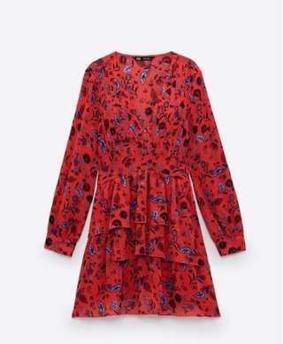 Vestido estampado floral rojo
