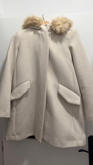 Abrigo de paño beige Mango