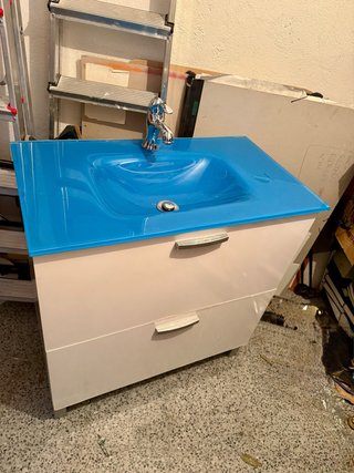 Mueble de Lavabo con Encimera Azul