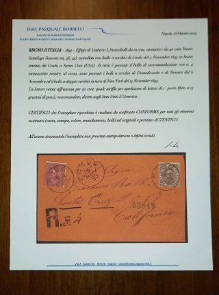 Busta Regno d'Italia 1893 viaggiata