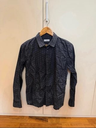Camisa Mango azul marino manga larga