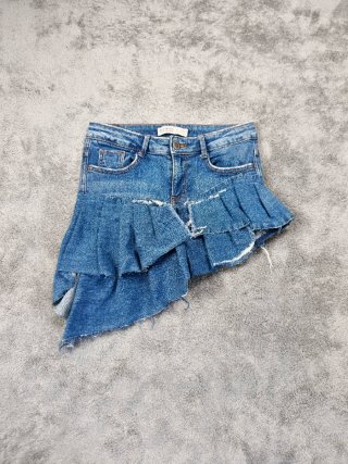 Gonna in Jeans Zara Asimmetrica con Balze S