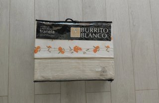 Juego de Sábanas 135cm Franela Burrito Blanco