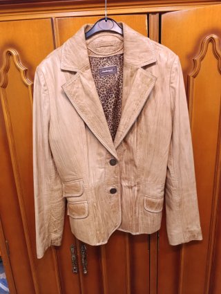 Chaqueta Piel Beige Talla G