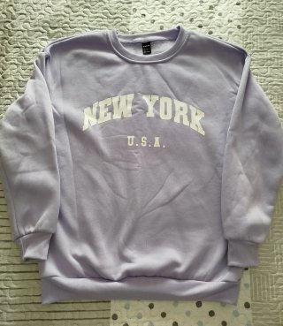Sudadera Shein New York Morada Talla XS