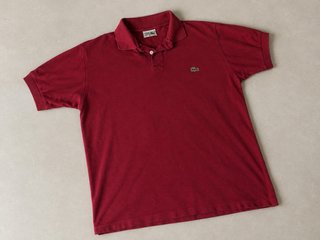 Polo Vintage Chemise Lacoste Burdeos Made France