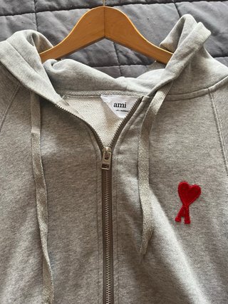 Sudadera con cremallera Ami Paris Gris Talla M
