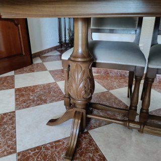 Conjunto de Mesa plegable y 4 Sillas de Madera