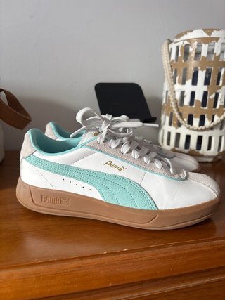Zapatillas Puma Mujer Blancas y Turquesa