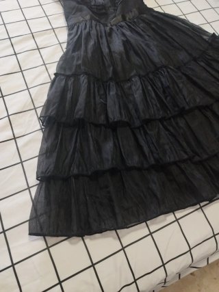 Disfraz Miércoles negro volantes 150cm