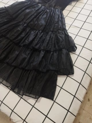 Disfraz Miércoles negro volantes 150cm
