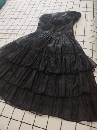Disfraz Miércoles negro volantes 150cm