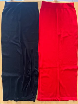 Falda tubo negra y roja talla única