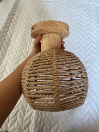 Lámpara de Techo en Fibra y madera Natural