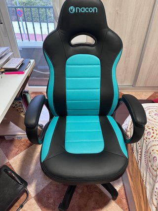 Silla de oficina Nacon negra y turquesa