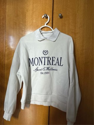Sudadera Blanca con Cuello