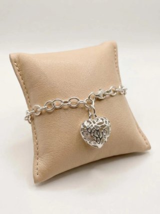Pulsera de plata corazón