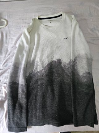 Sudadera Hollister Degradado Gris y Blanco