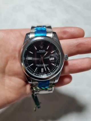 Reloj Rolex Oyster Perpetual Negro Plata