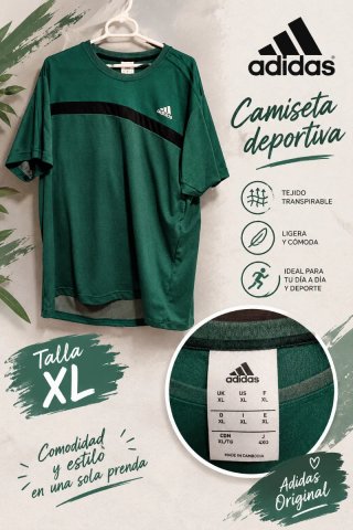Camiseta Adidas Verde Talla XL